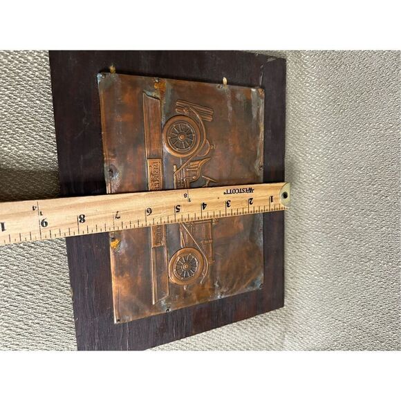 Vintage Stamped Pressed Copper 1912 Mercer Raceabout 10x8.5” Artwork Picture - Picture 9 of 9